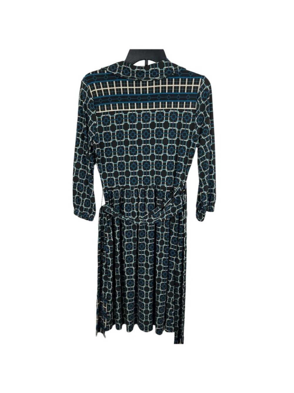 Talbots Women 3/4 Sleeve Pullover V Neck Print Dress Size 4 - Picture 2 of 11